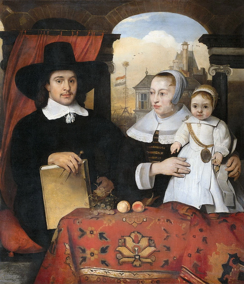 Willem van der Helm, architetto comunale di Leida, con la moglie Belytgen Cornelisdr van der Schelt e il figlio Leendert - Rijksmuseum Amsterdam